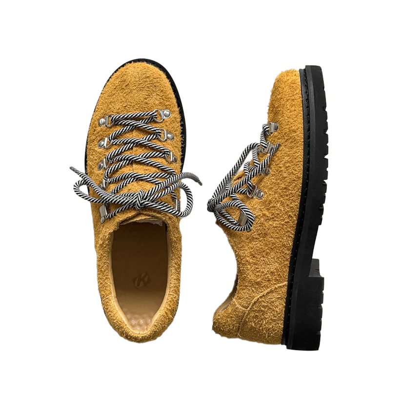 LINTFERE DERBY – Wildleder-Schuhe in Gelb