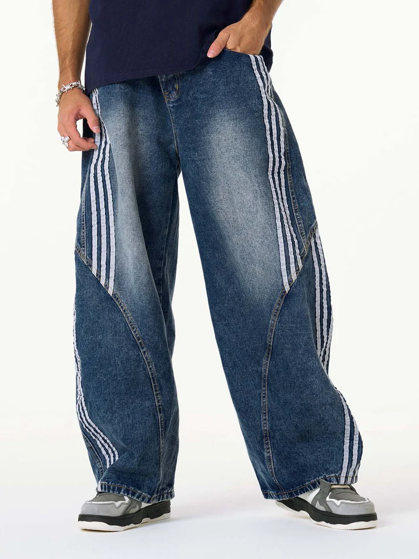 Barrel Jeans Herren – Denim mit Kontraststreifen