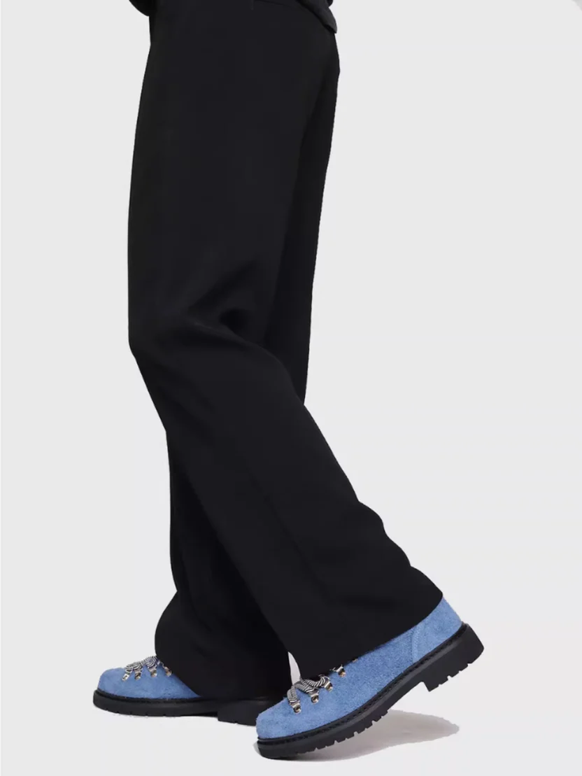 LINTFERE DERBY – Wildleder-Schuhe in Hellblau