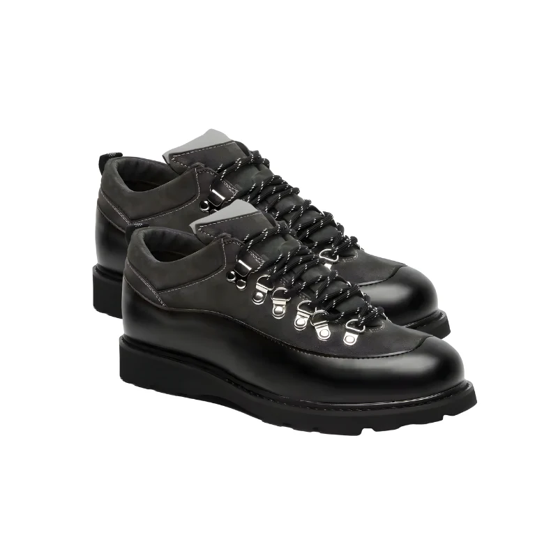 LINTFERE DERBY – Wildleder-Schuhe in Schwarz-Anthrazit