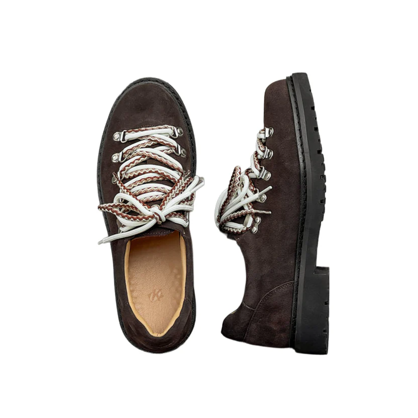 LINTFERE DERBY – Wildleder-Schuhe in Dunkelbraun