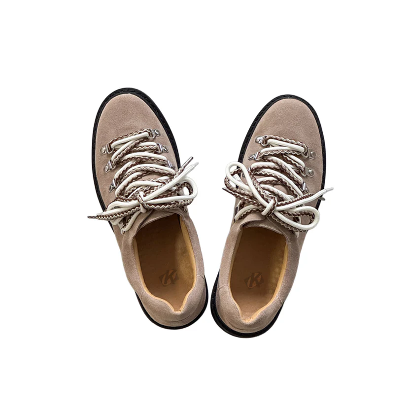 LINTFERE DERBY – Wildleder-Schuhe in Hellbeige