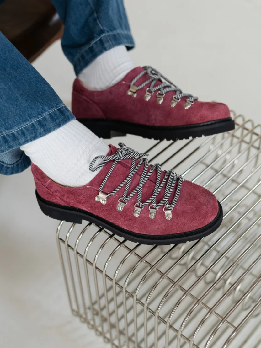 LINTFERE DERBY – Wildleder-Schuhe in Rosa